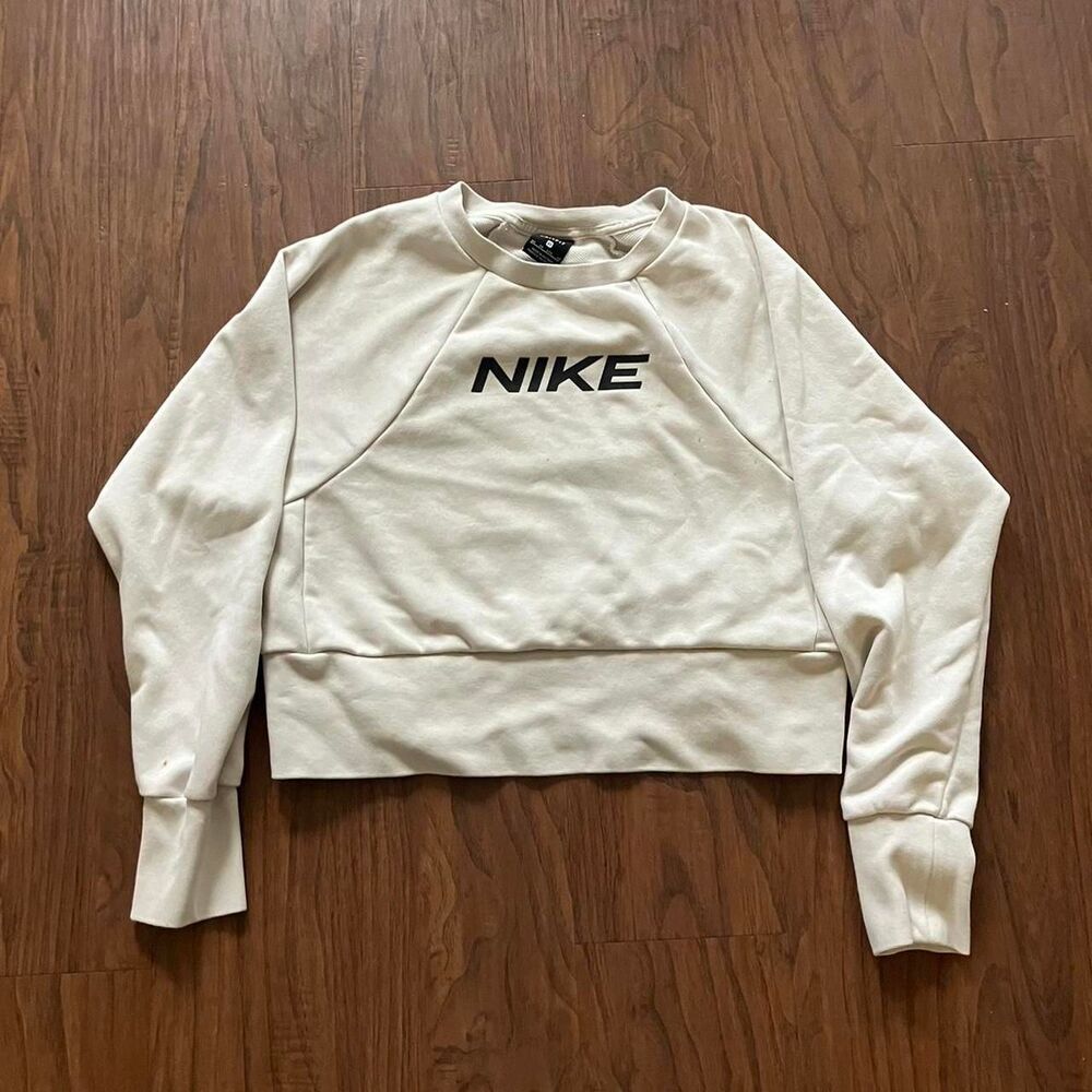 Nike Women's Cream and White Sweatshirt
